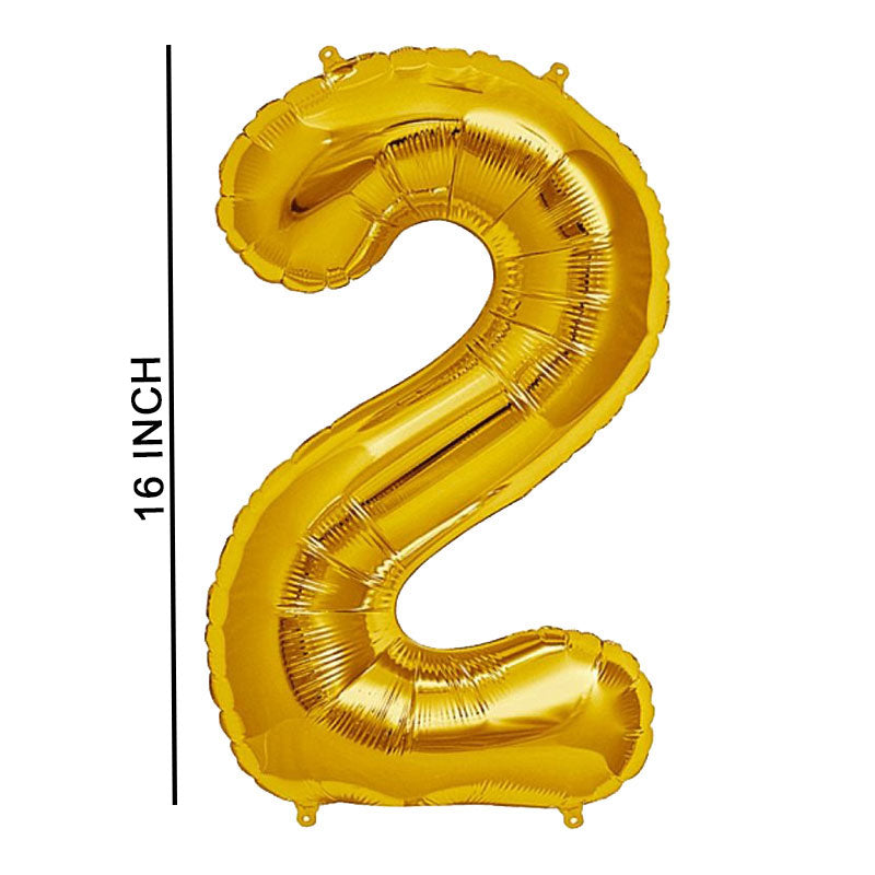 16 Inch Golden Number 2 Foil Balloon for Party Decoration