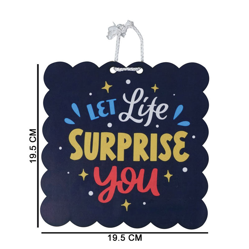 'Let Life Surprise You' Inspirational Quote Wooden Wall Hanging Decor