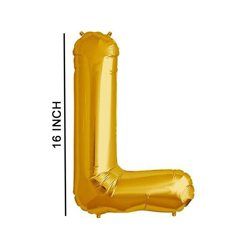 16 Inch Golden Alphabet L Letter Foil Balloon for Party Decoration