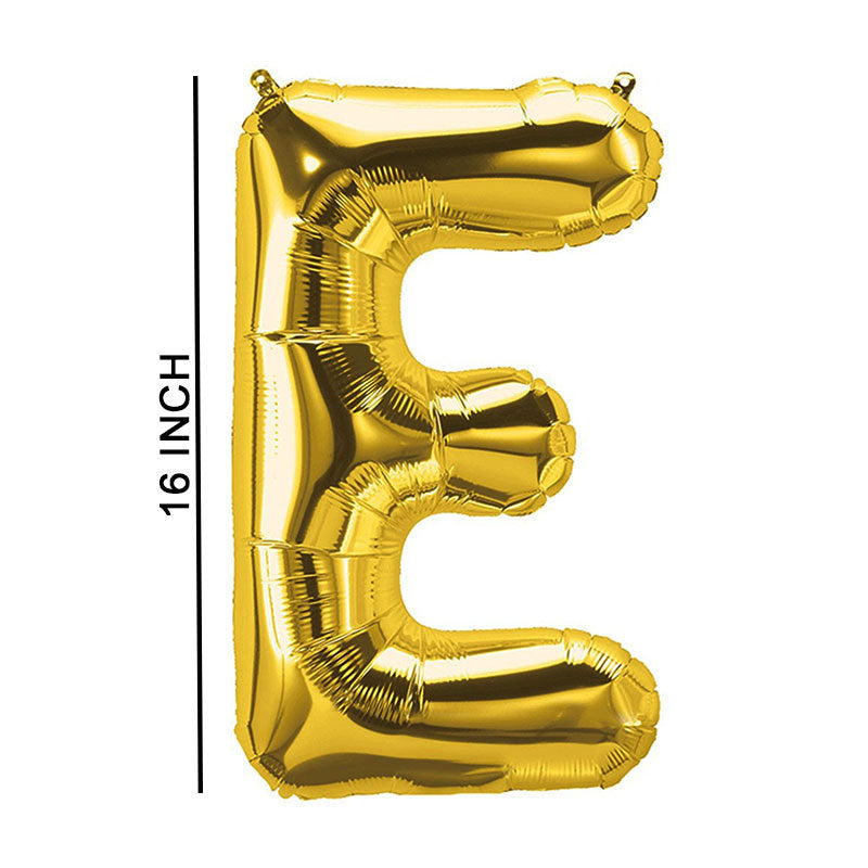 16 Inch Golden Alphabet E Letter Foil Balloon for Party Decoration