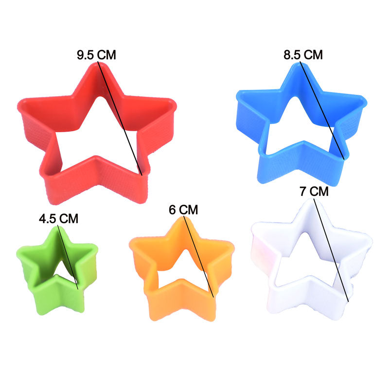 Star Cookie Cutter Colorful 5Pcs Set Plastic