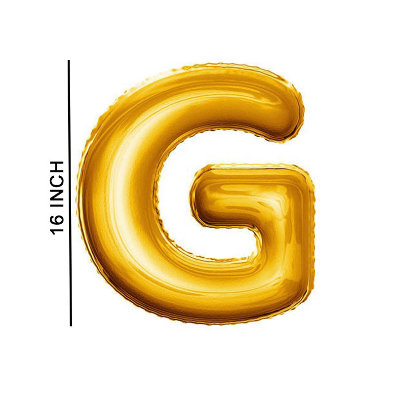 16 Inch Golden Alphabet G Letter Foil Balloon for Party Decoration