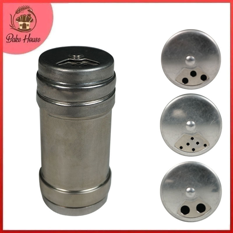 Salt, Pepper, Spice Seasoning Shaker Jar with 3 Adjustable Pouring & Closing Holes Cap Size 01