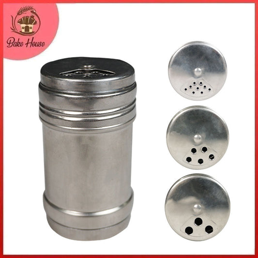 Salt, Pepper, Spice Seasoning Shaker Jar with 3 Adjustable Pouring & Closing Holes Cap Size 02