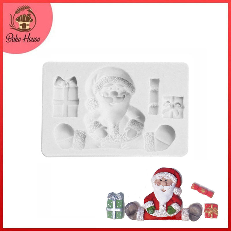 Santa Claus with Gifts Silicone Fondant Mold 4 Cavity