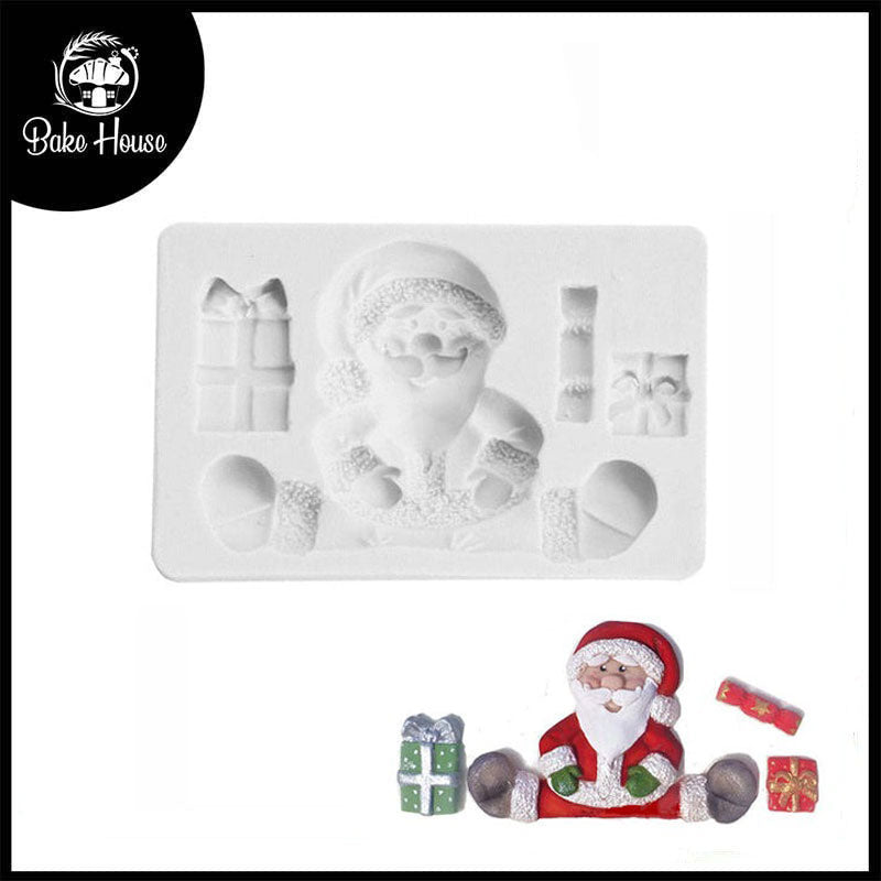 Santa Claus with Gifts Silicone Fondant Mold 4 Cavity