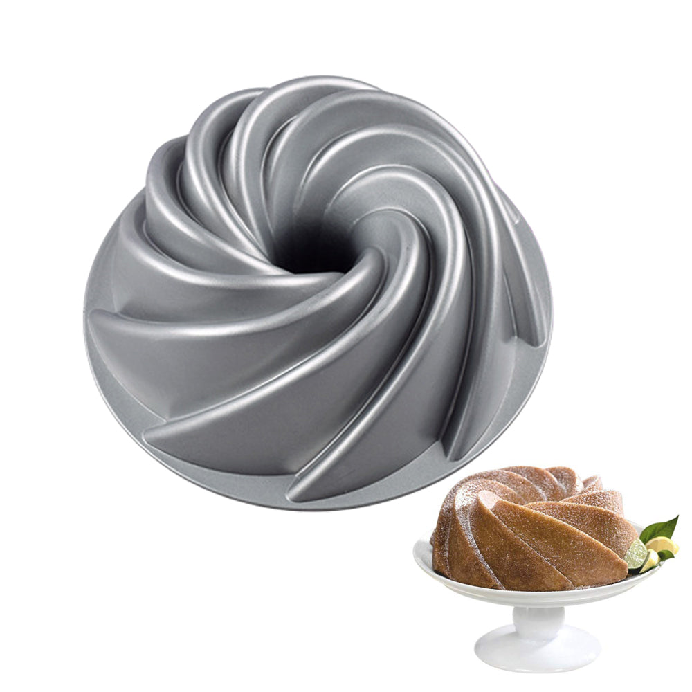 Cast Aluminium Spiral Windspout Bundt Cake Baking Pan