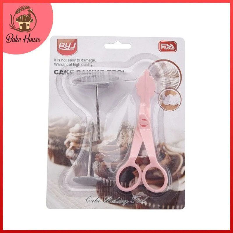 Scissor With 2Pcs Flower Nail Stainless Steel