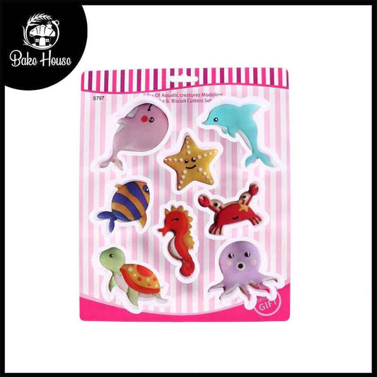 Sea Animals Fondant & Cookie Cutters 8Pcs Set