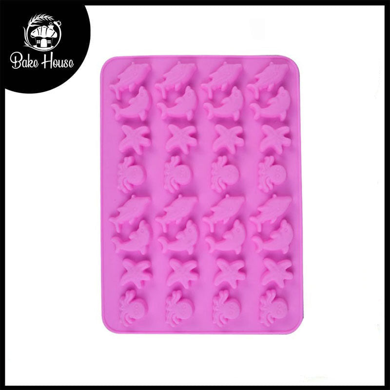 Sea Animals Theme Silicone Chocolate Mold 32 Cavity