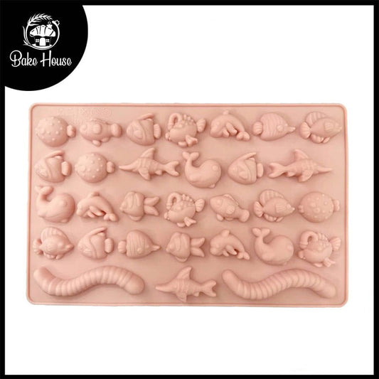 Sea Fishes Animals Silicone Chocolate And Fondant Mold 30 Cavity