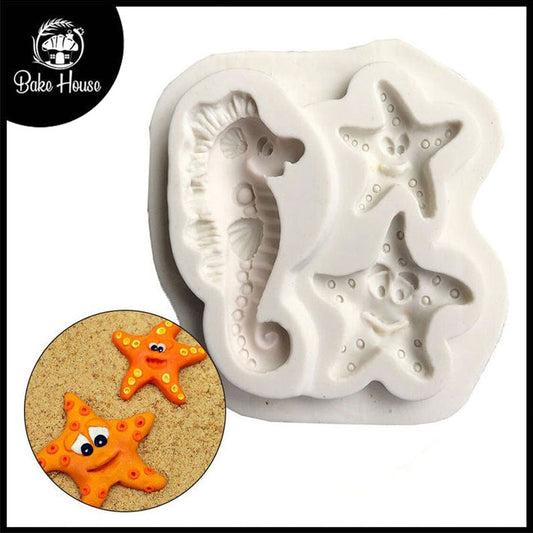 Sea Horse Star Fish Silicone Fondant & Chocolate Mold