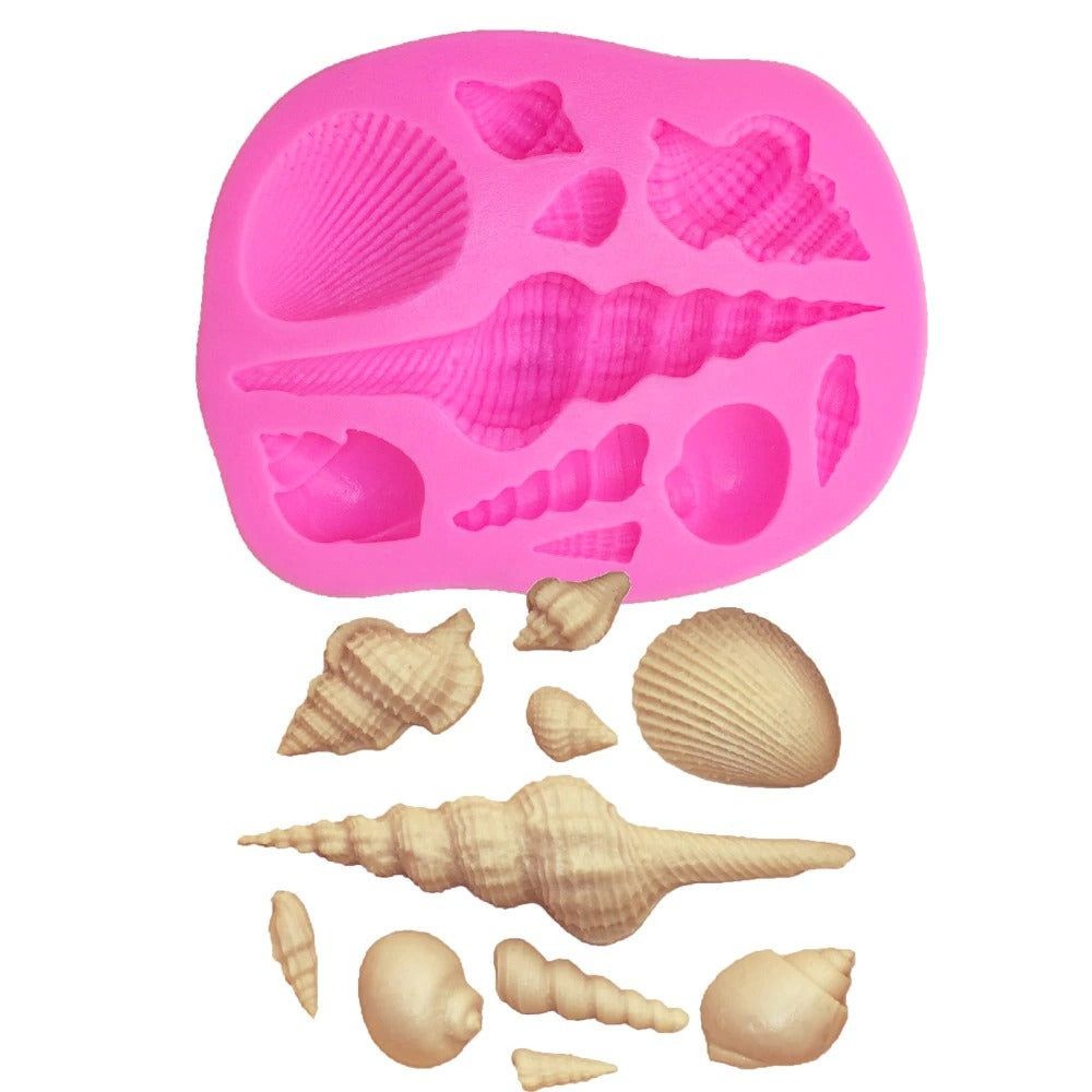 Sea Shells Silicone Fondant Mold 10 Cavity