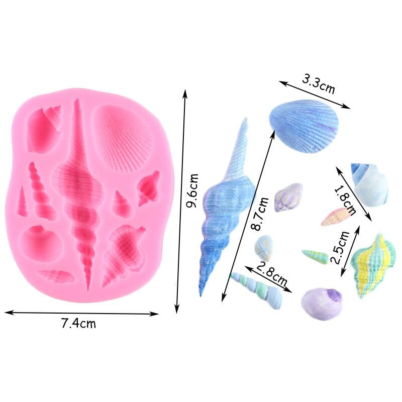 Sea Shells Silicone Fondant Mold 10 Cavity
