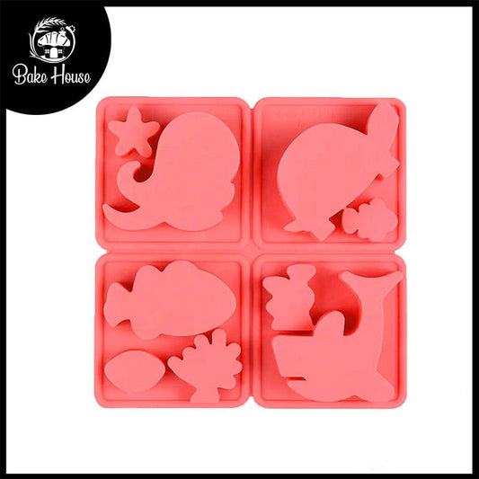 Sea Theme Silicone Fondant And Chocolate Mold 9 Cavity