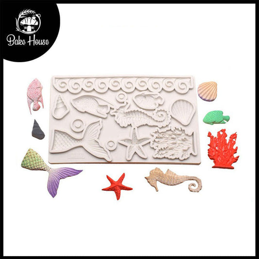 Sea Theme Silicone Fondant Mold Large