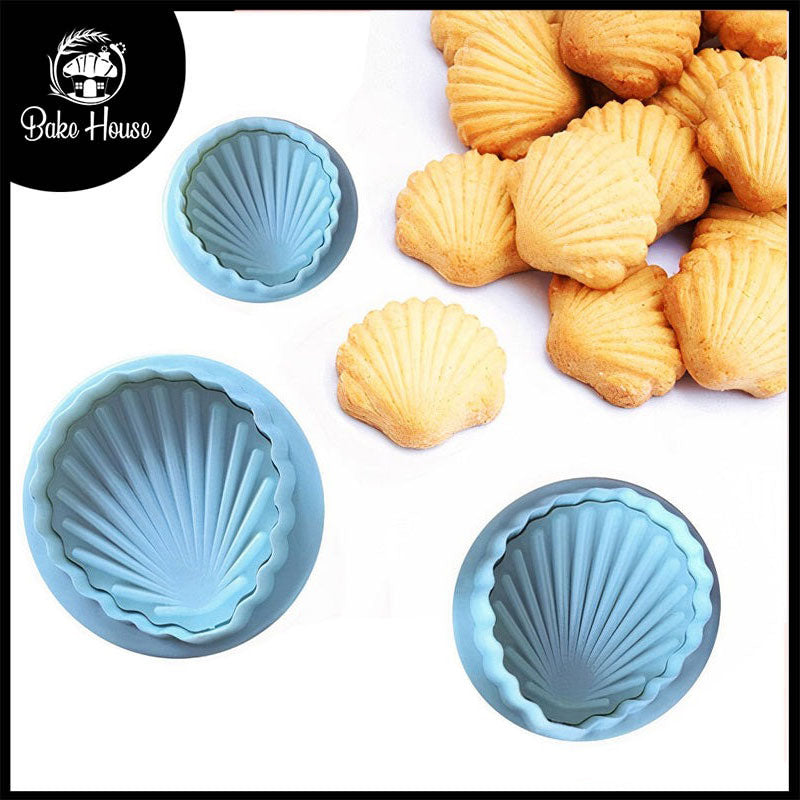 Seashell Fondant And Cookie Plunger Cutter 3Pcs Set Plastic