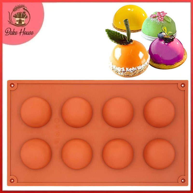 Semi Sphere Silicone Chocolate & Dessert Mold 8 Cavity