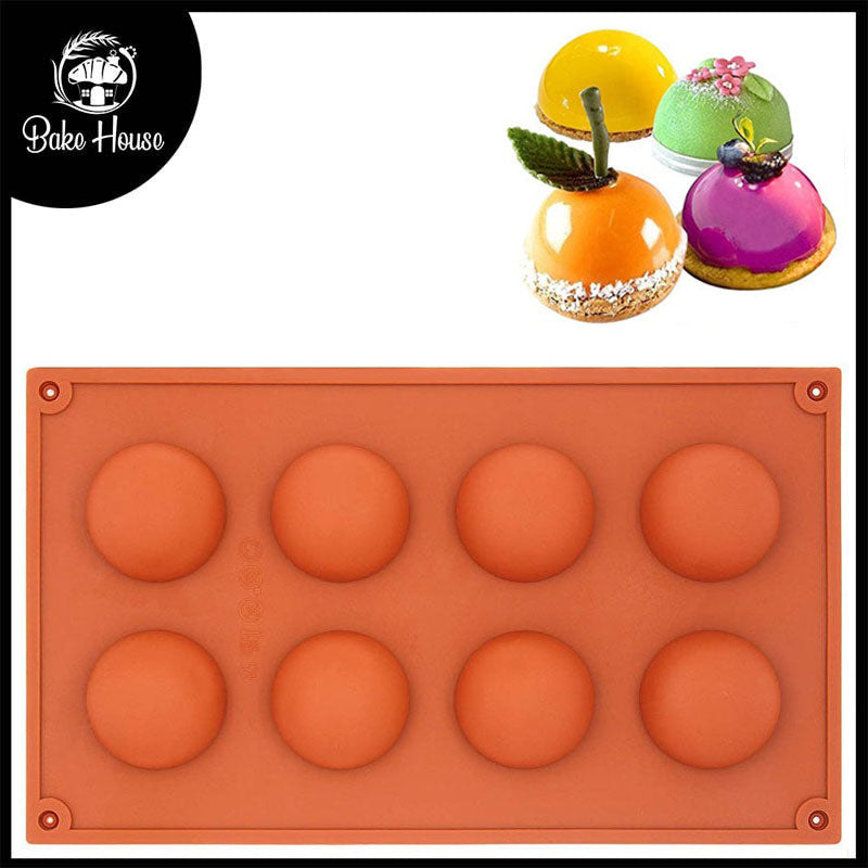 Semi Sphere Silicone Chocolate & Dessert Mold 8 Cavity