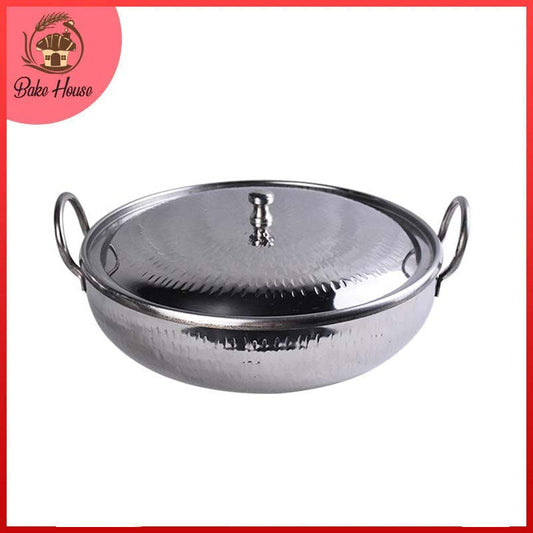 Serving Karahi Stainless Steel with Lid 06 Inch