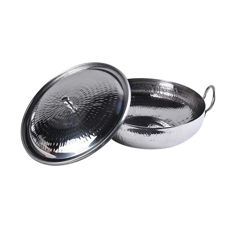 Serving Karahi Stainless Steel with Lid 08 Inch