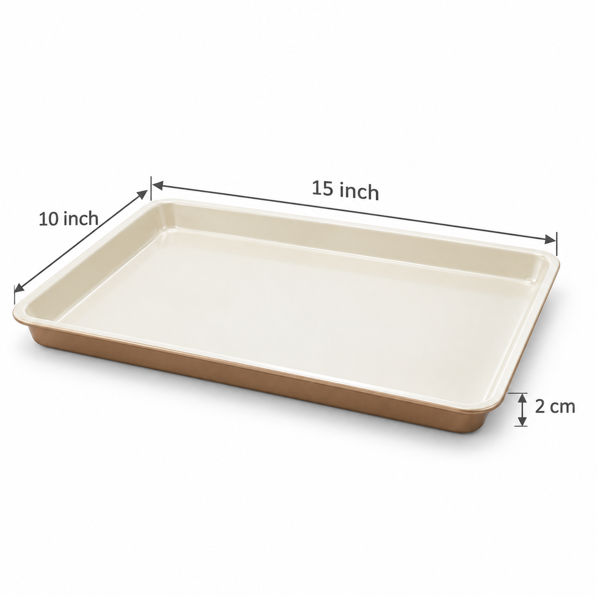 Non Stick Rectangular Ceramic Baking Tray 15 x 10 Inch
