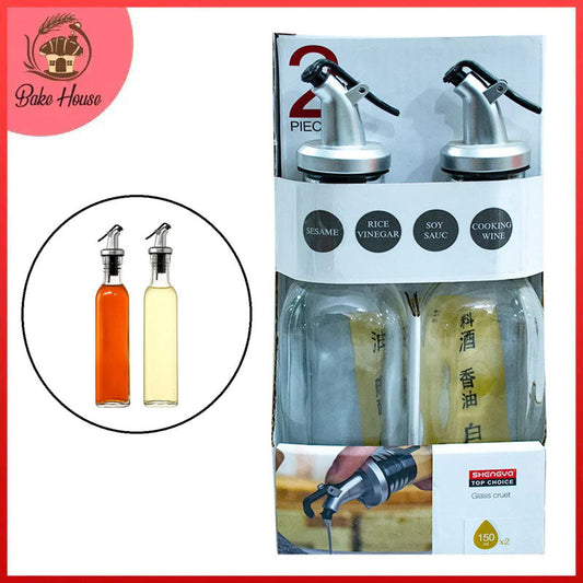 Shengya Oil & Vinegar Glass Cruet 150ML 2Pcs Set