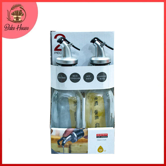 Shengya Oil & Vinegar Glass Cruet 250ML 2Pcs Set