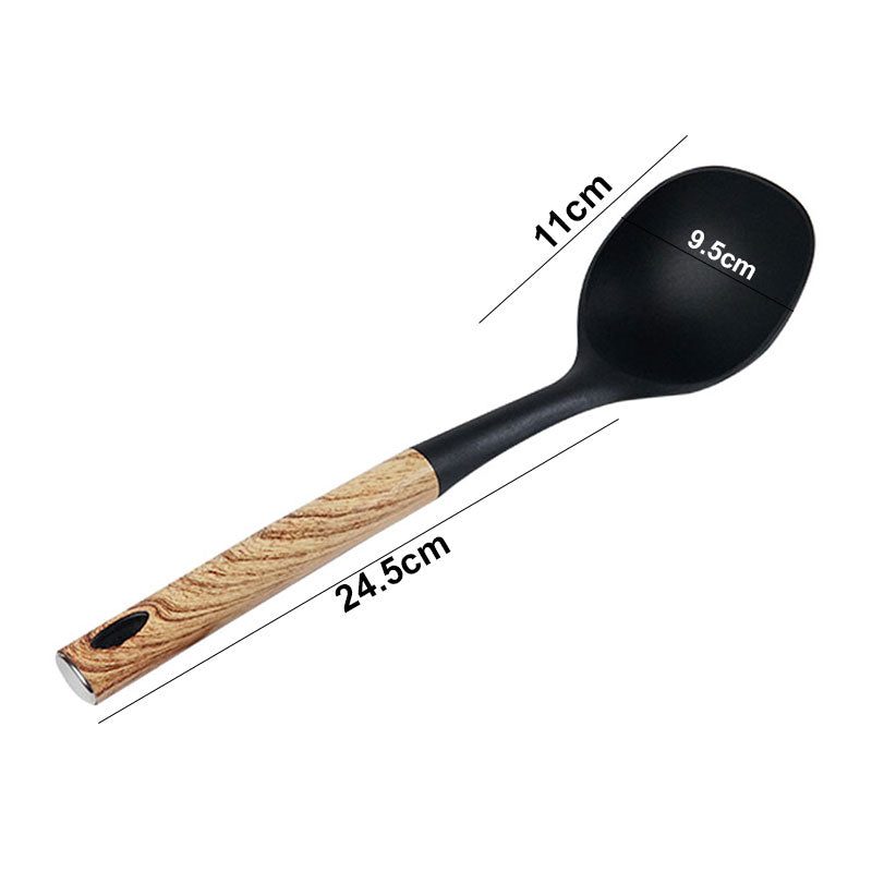 Shengya Top Choice Solid Ladle Plastic Spoon with Steel Handle