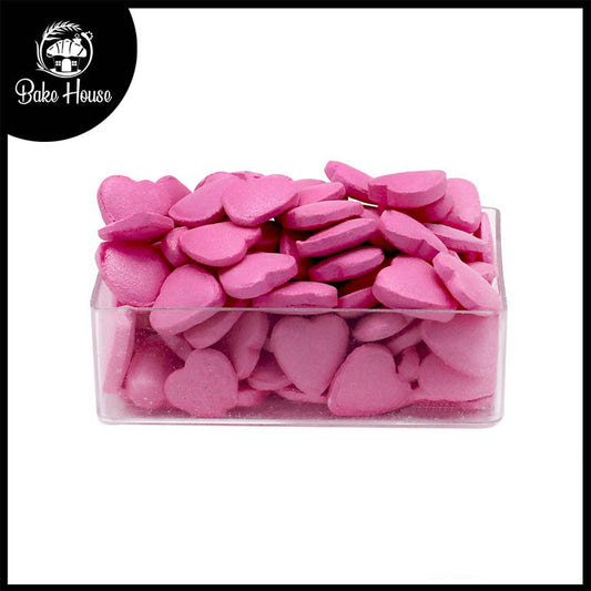 Shocking Pink Hearts Edible Sprinkle 30g Pack