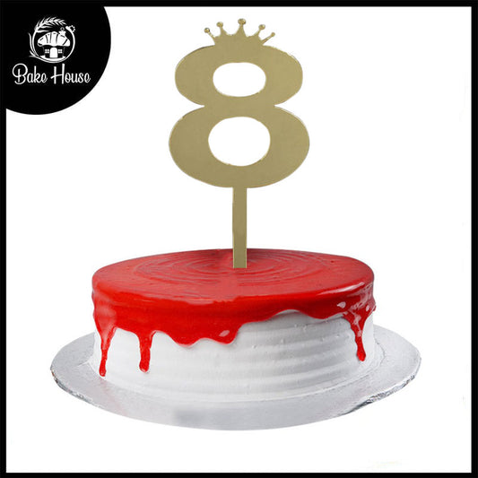 Number Cake Topper Golden  (Eight)