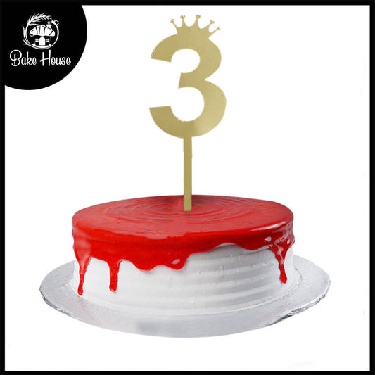 Number Cake Topper Golden  (Three)