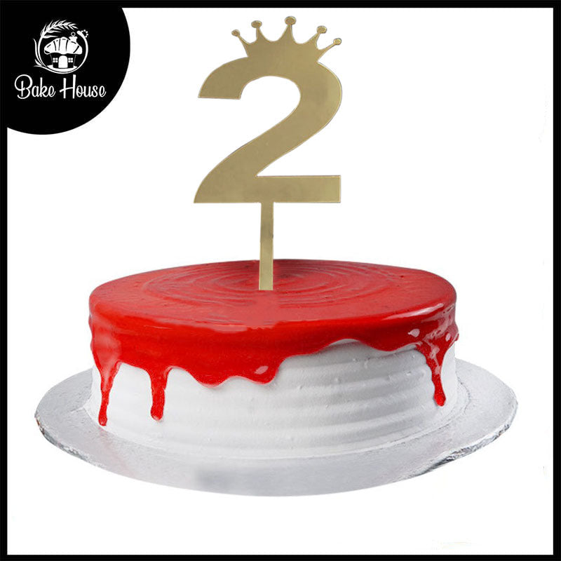 Number Cake Topper Golden  (Two)