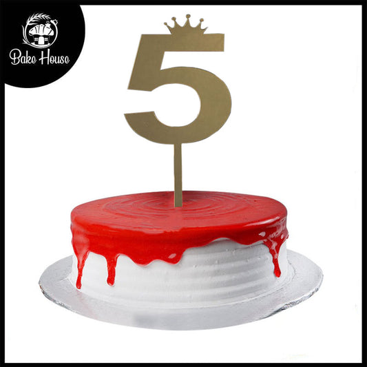 Number Cake Topper Golden  (Five)