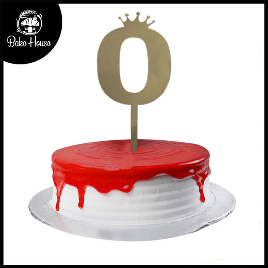 Number Cake Topper Golden  (Zero)