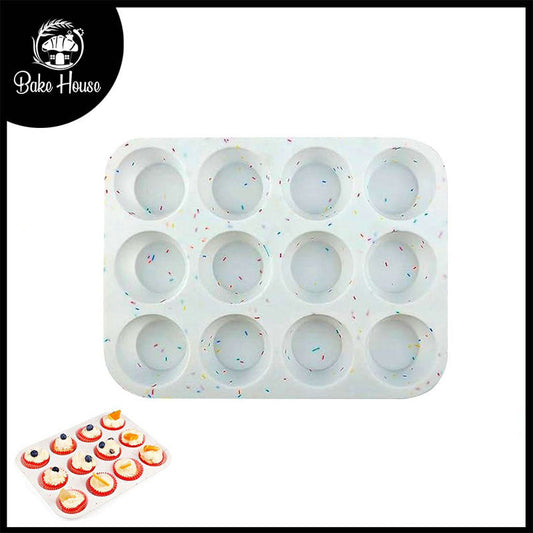 Silicone Cupcake And Muffin Baking Tray 12 Cavity