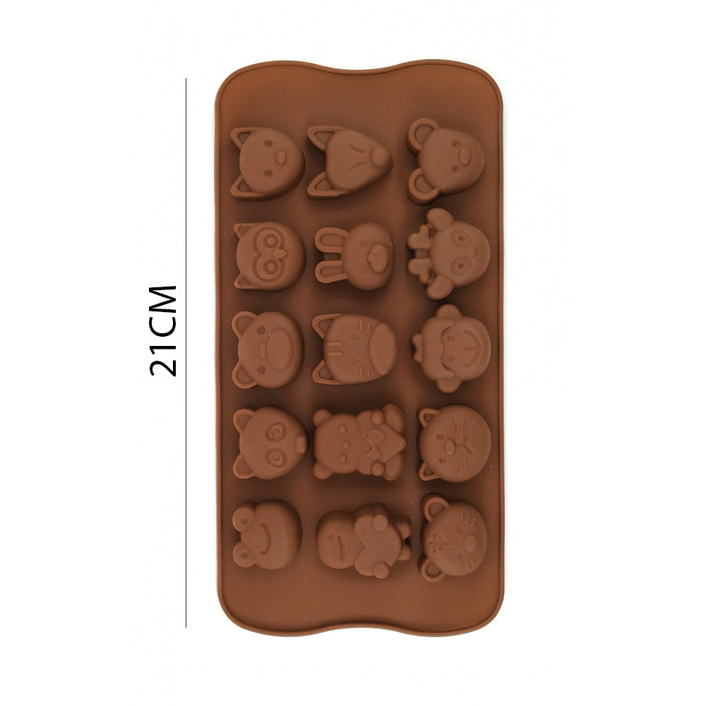 Silicone Cute Animals Chocolate Mold (15 cavity)