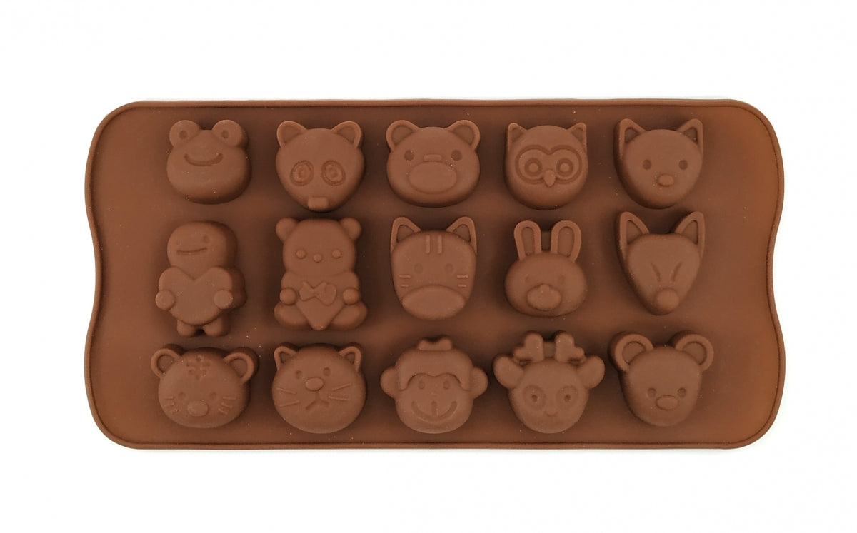 Silicone Cute Animals Chocolate Mold (15 cavity)