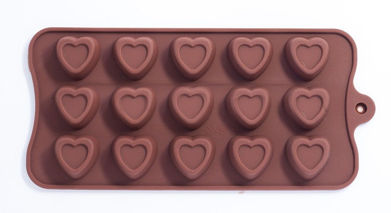 Silicone Double Heart Chocolate Mold 15 Cavity