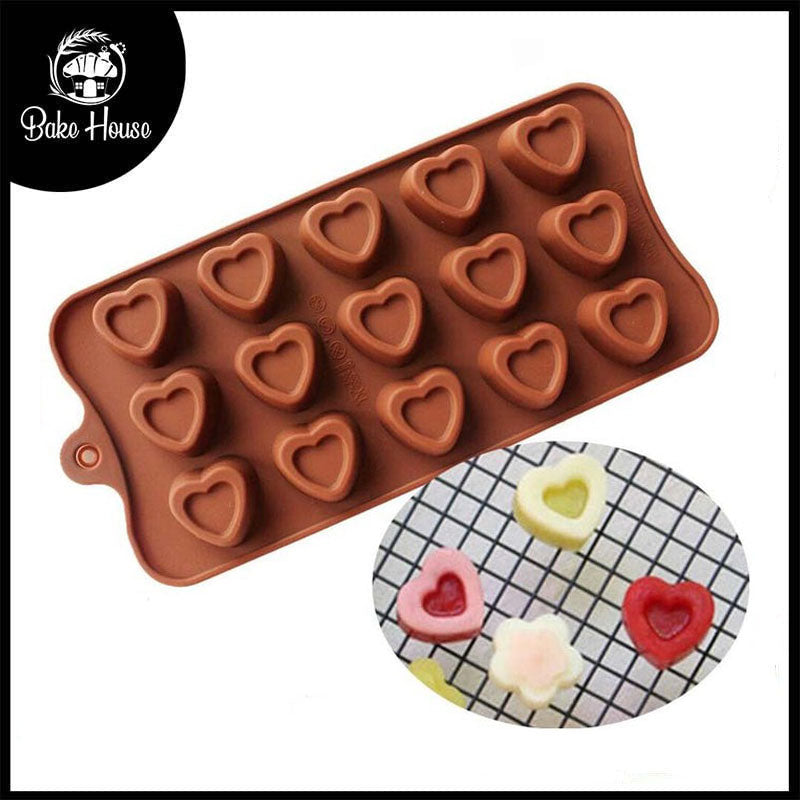 Silicone Double Heart Chocolate Mold 15 Cavity