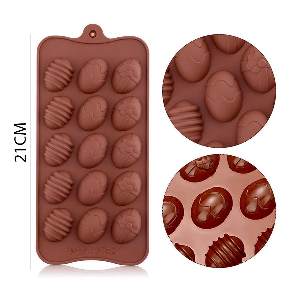 Silicone Egg Shape Chocolate Mold (15 cavity)