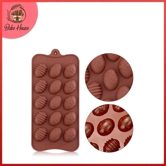 Silicone Egg Shape Chocolate Mold (15 cavity)