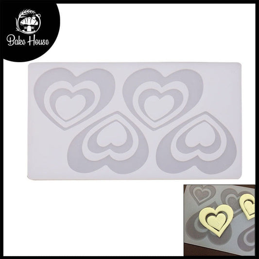 Silicone Mold Double Heart Garnishing Sheet for Cake Decoration