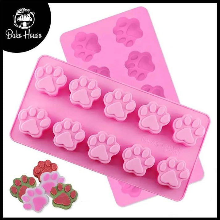 Silicone Paw Chocolate & Candy Mold 10 Cavity