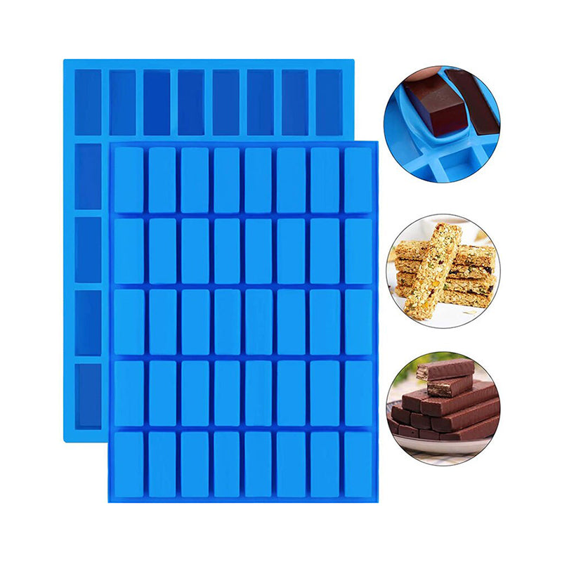 Silicone Rectangle Shape Chocolate Bar Mold (40 Cav)