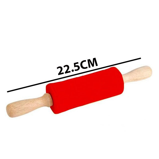 Silicone Rolling Pin Small Wood Handle