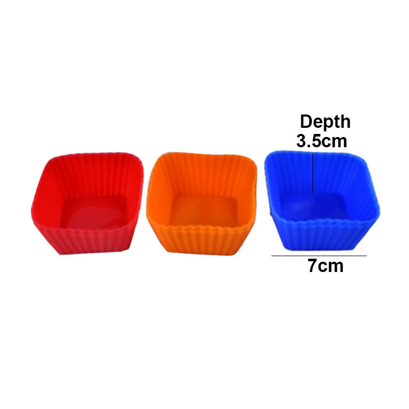 Silicone Square Muffin Baking Mold 6Pcs Set