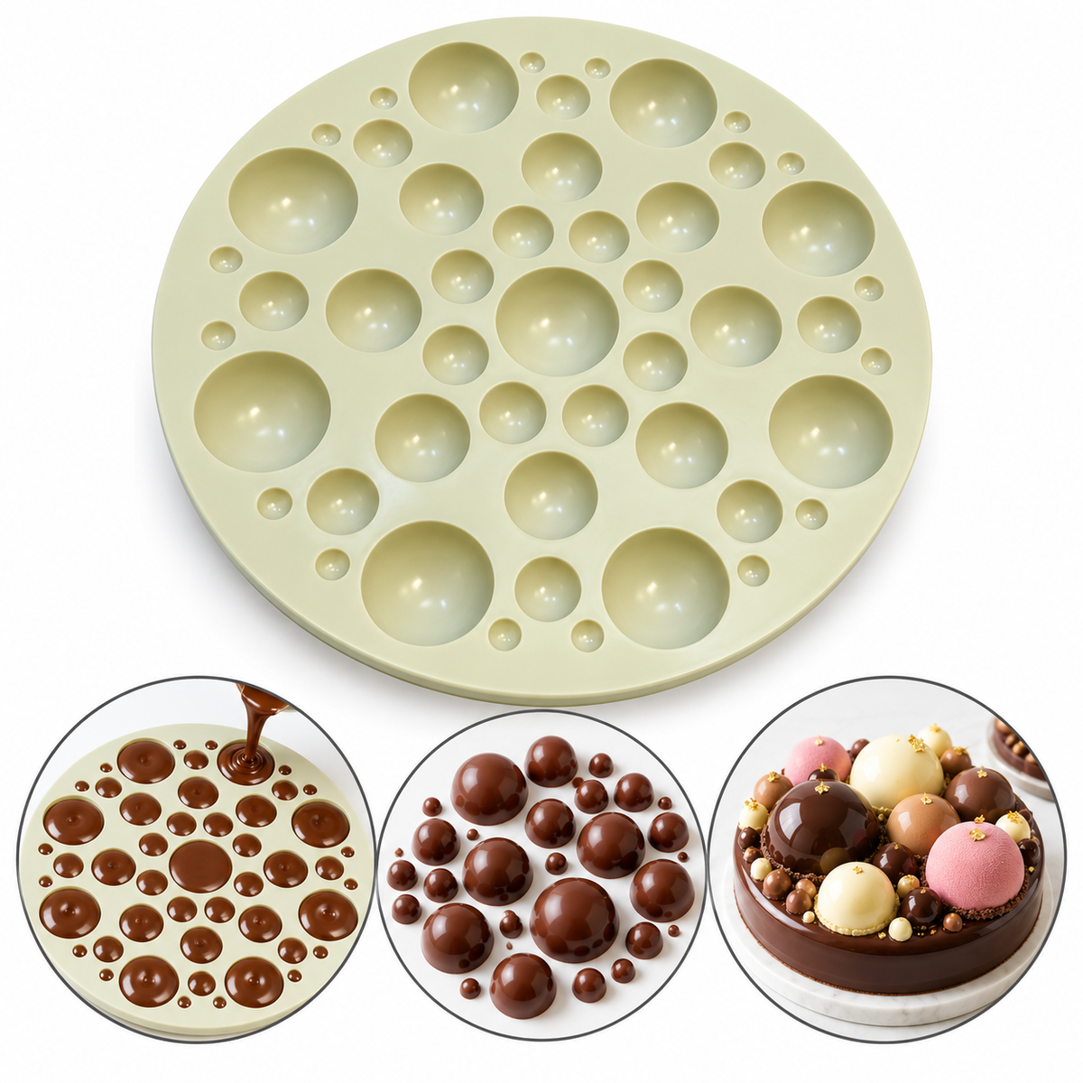 Mix Size Bubble Chocolate & Dessert Silicone Mold
