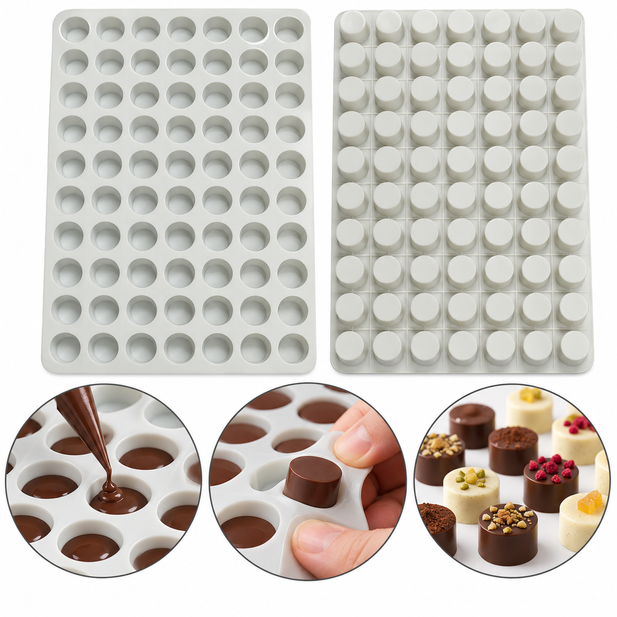 70-Cavity Mini CUpcake Silicone Mold