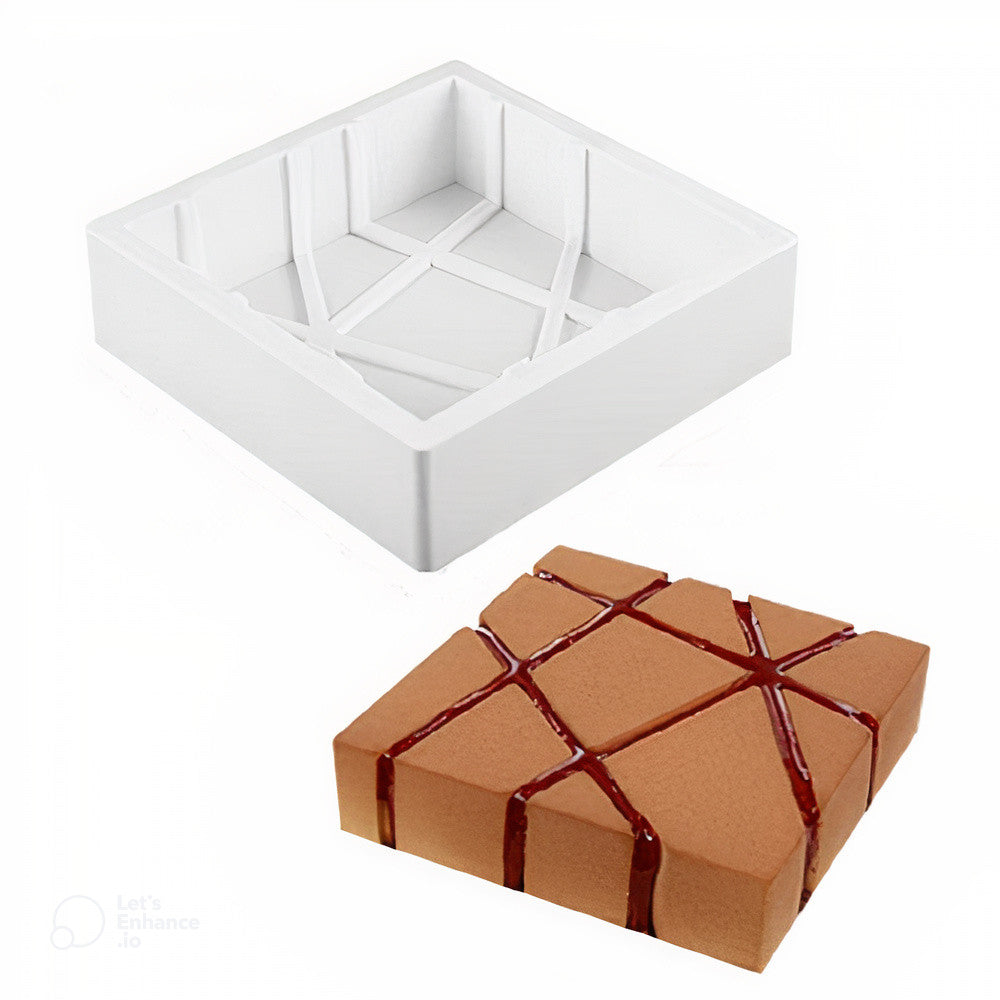 Contemporary Chocolate Mousse Cake Made In Geometric Silicone Mold Stock  Photo - Download Image Now - iStock